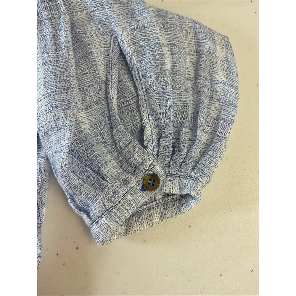Free People Headed To The Highlands Button-Front Top‎ blue size XS Casual airy